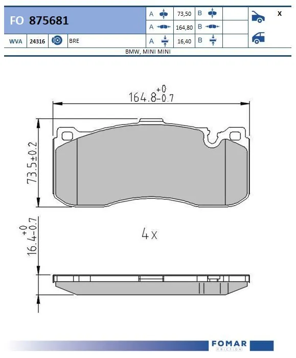 Brake Pad Set, disc brake